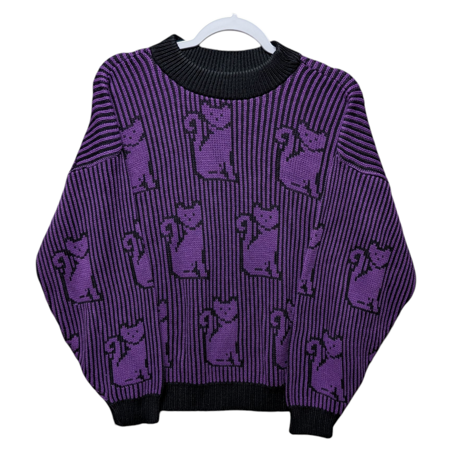 80s Knit Cat AOP Granny Sweater