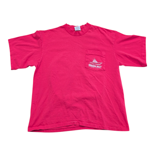 1995 Oregon Inlet Fishing Center North Carolina Pocket T shirt