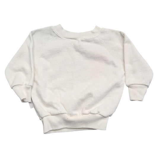 90s Youth Solid White Crewneck Sweatshirt