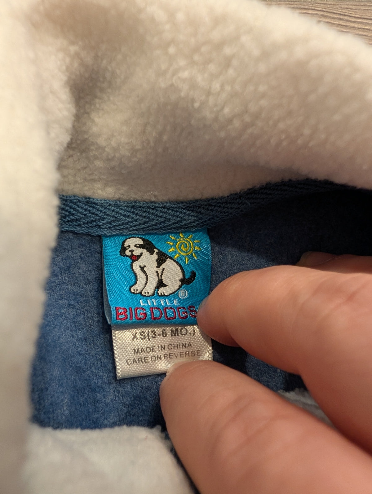 90s Youth Big Dogs Embroidered Fleece Baby Romper