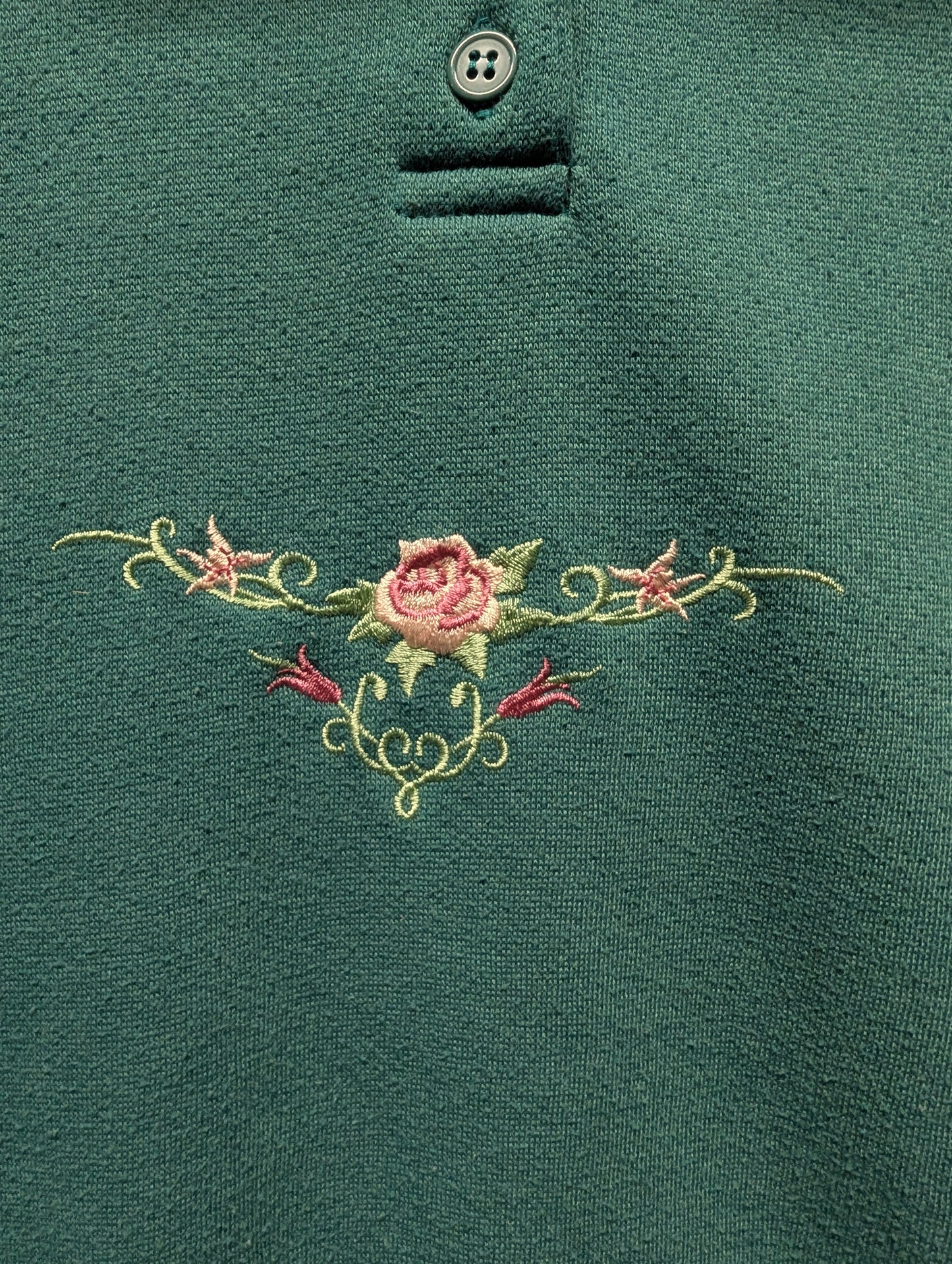 90s Rose Embroidered Granny Crewneck Sweatshirt