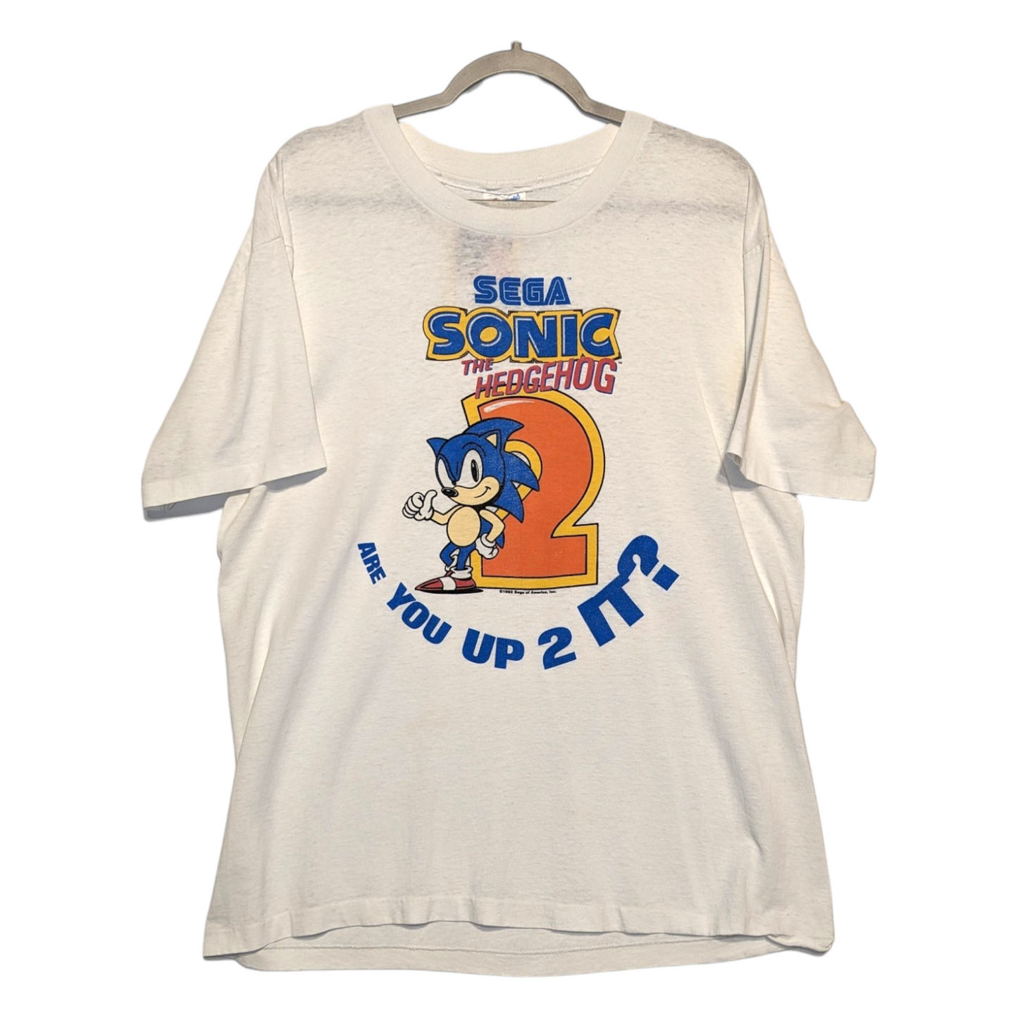 1992 Sonic 2 video game promo t shirt