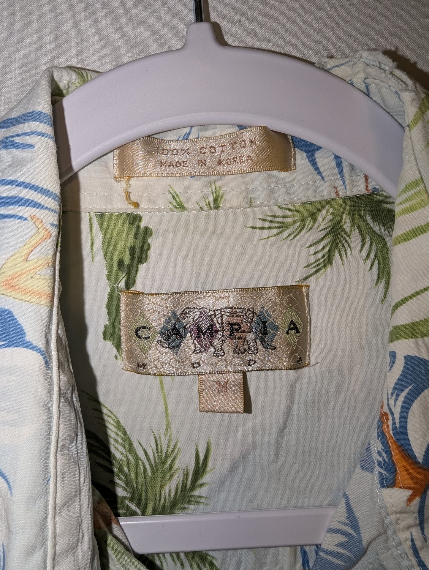 80s Hawaiian Palmtree Button Up shirt