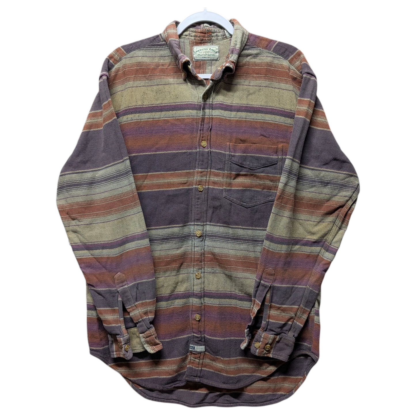 90s American Eagle Striped Flannel Button Up Shirt