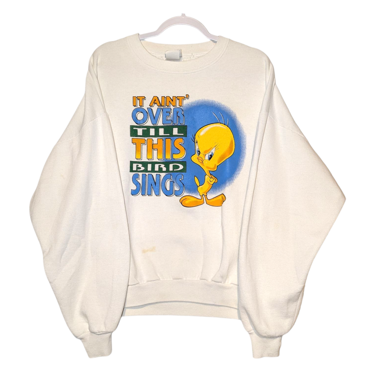 1996 Tweety Bird It Aint Over Crewneck Sweatshirt