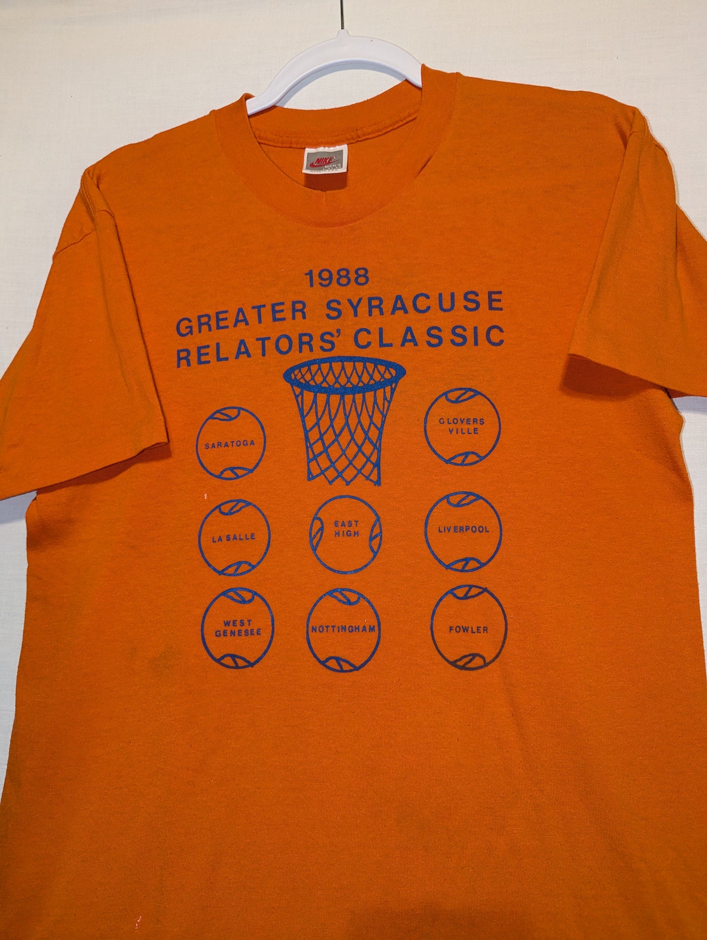 1988 Nike Greater Syracuse Realtors Classic Basketball t shirt