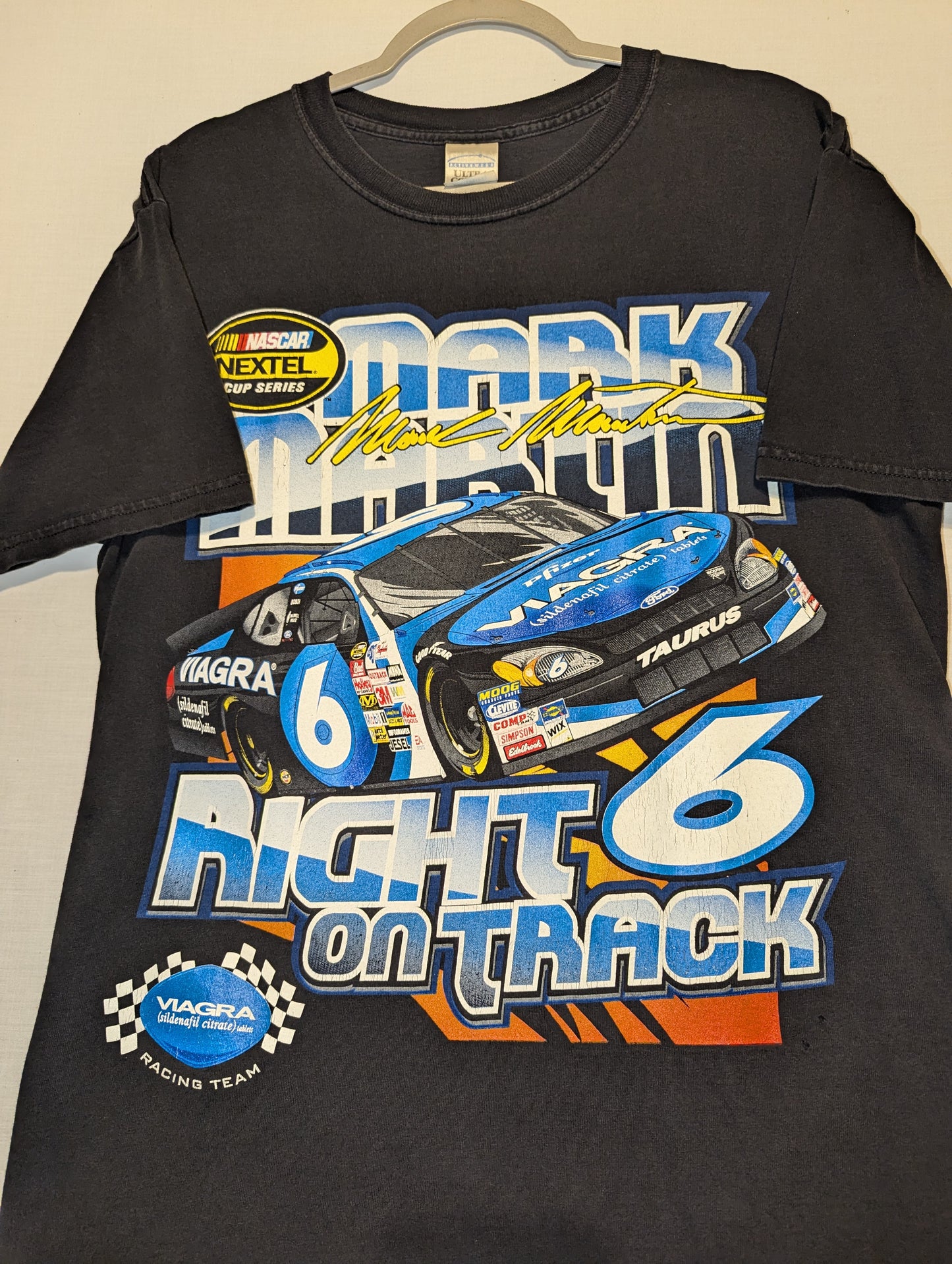 90s Mark Martin Right on Track NASCAR t shirt