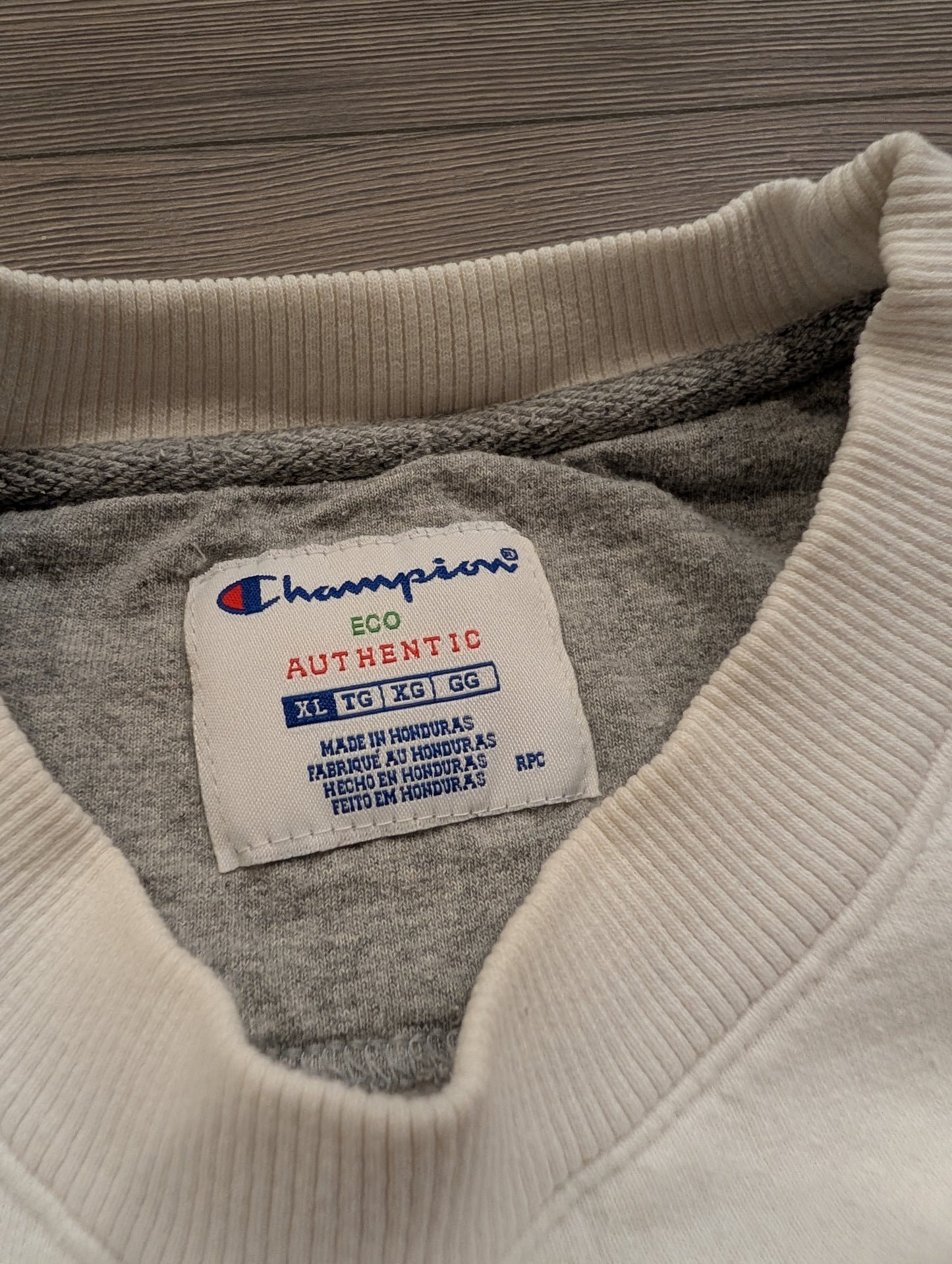 Y2K Champion Blank White Crewneck Sweatshirt