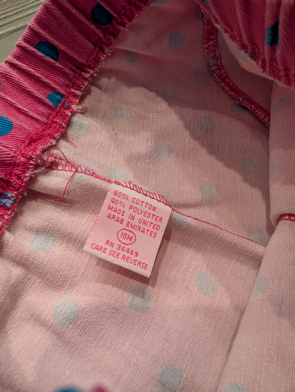 80s/90s Youth Pink with Blue Polka-Dot Cuffed Pull-on Pants