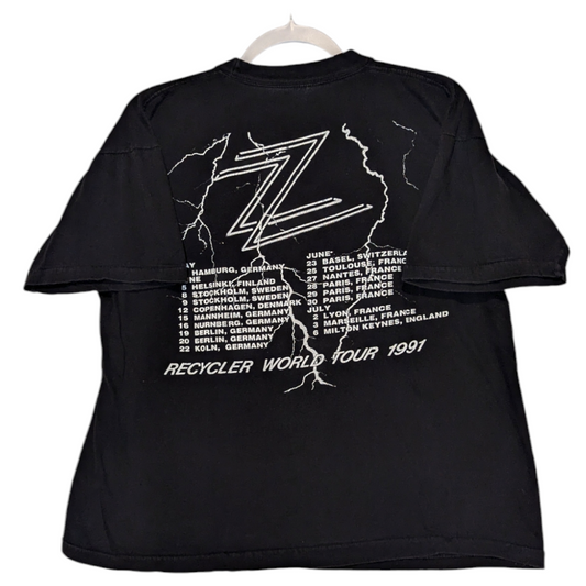 1990 ZZ Top Recycler World Tour t shirt