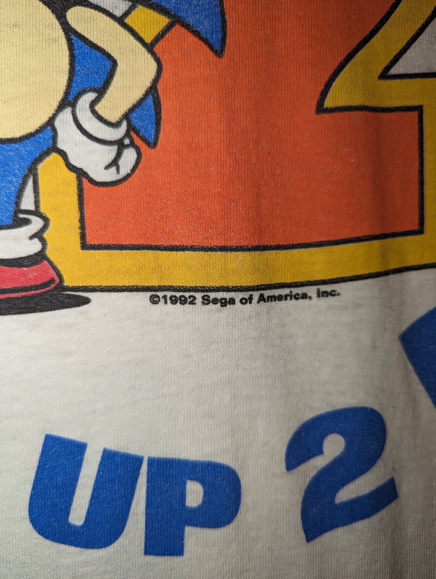 1992 Sonic 2 video game promo t shirt