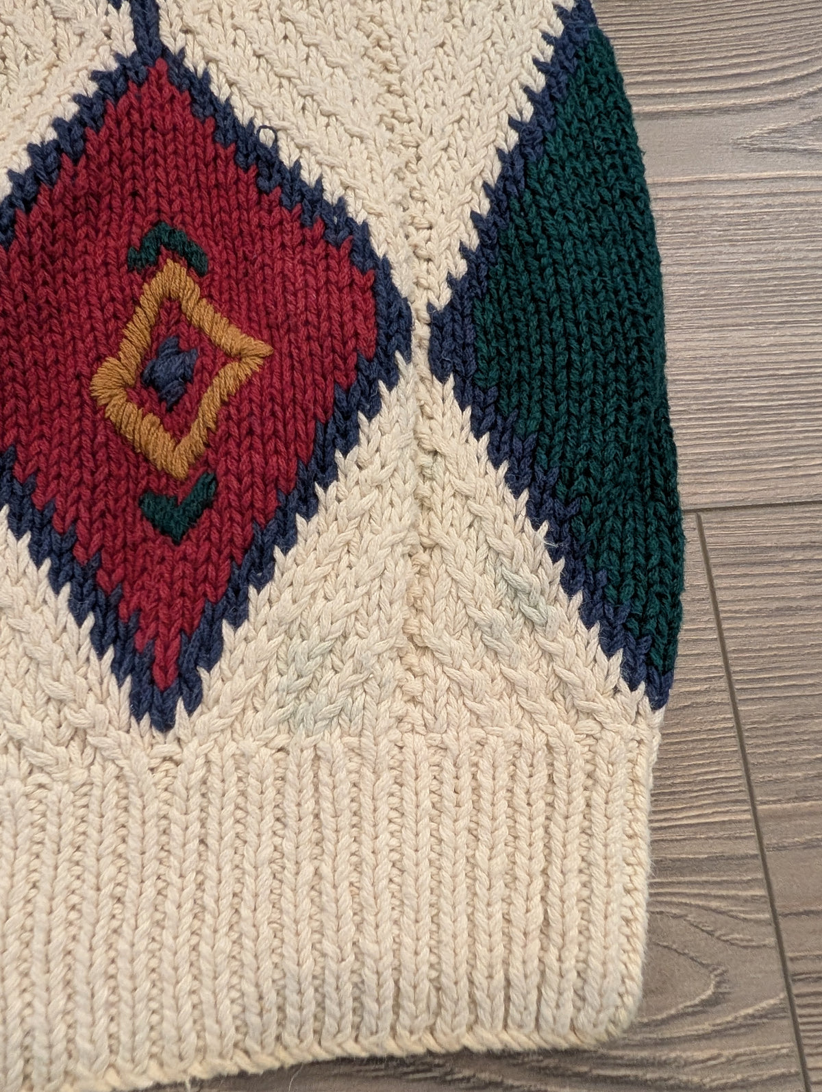 90s Van Heusen Argyle Knit Crewneck Sweater
