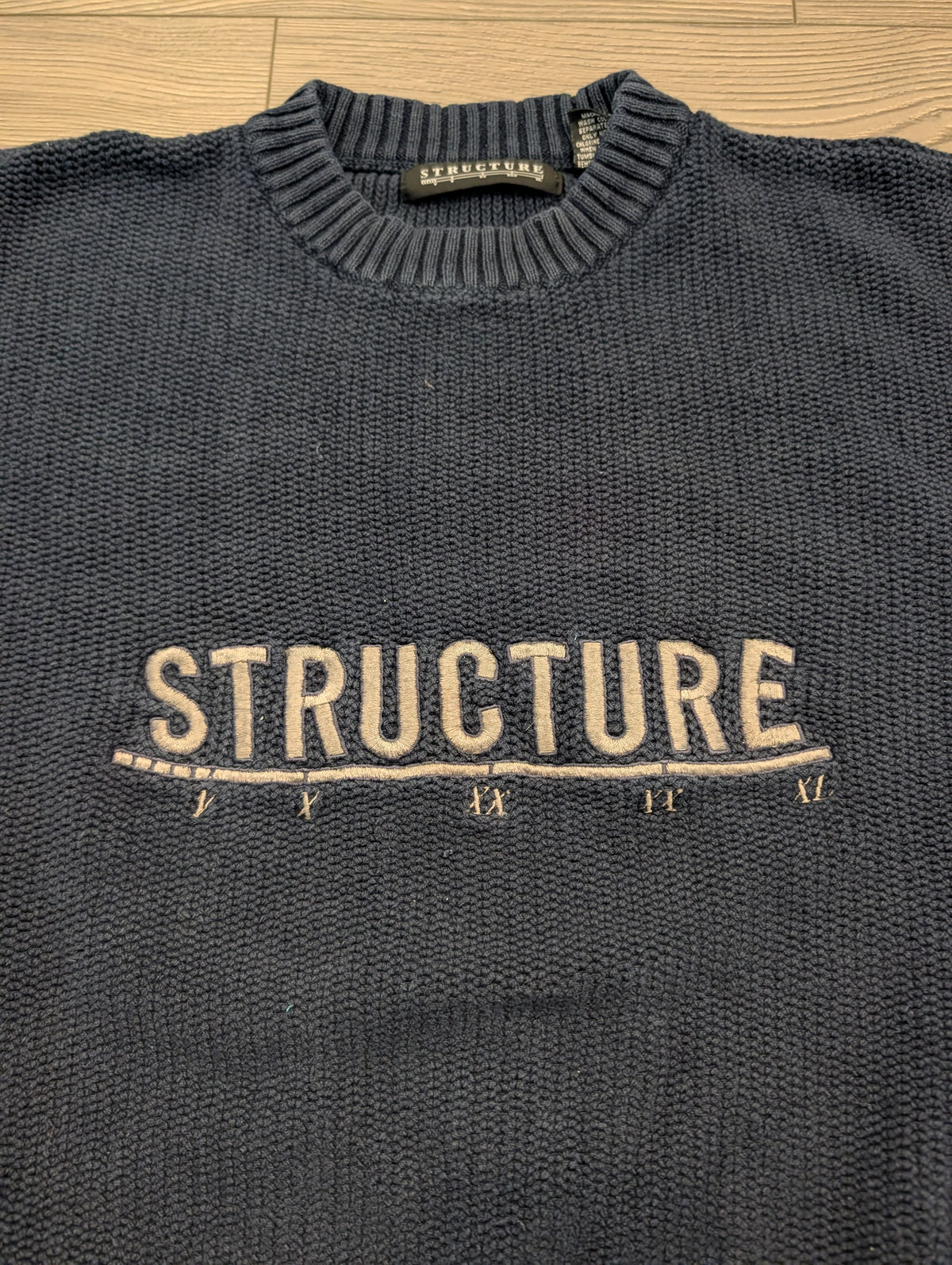 90s Structure Logo Knit Crewneck Sweater