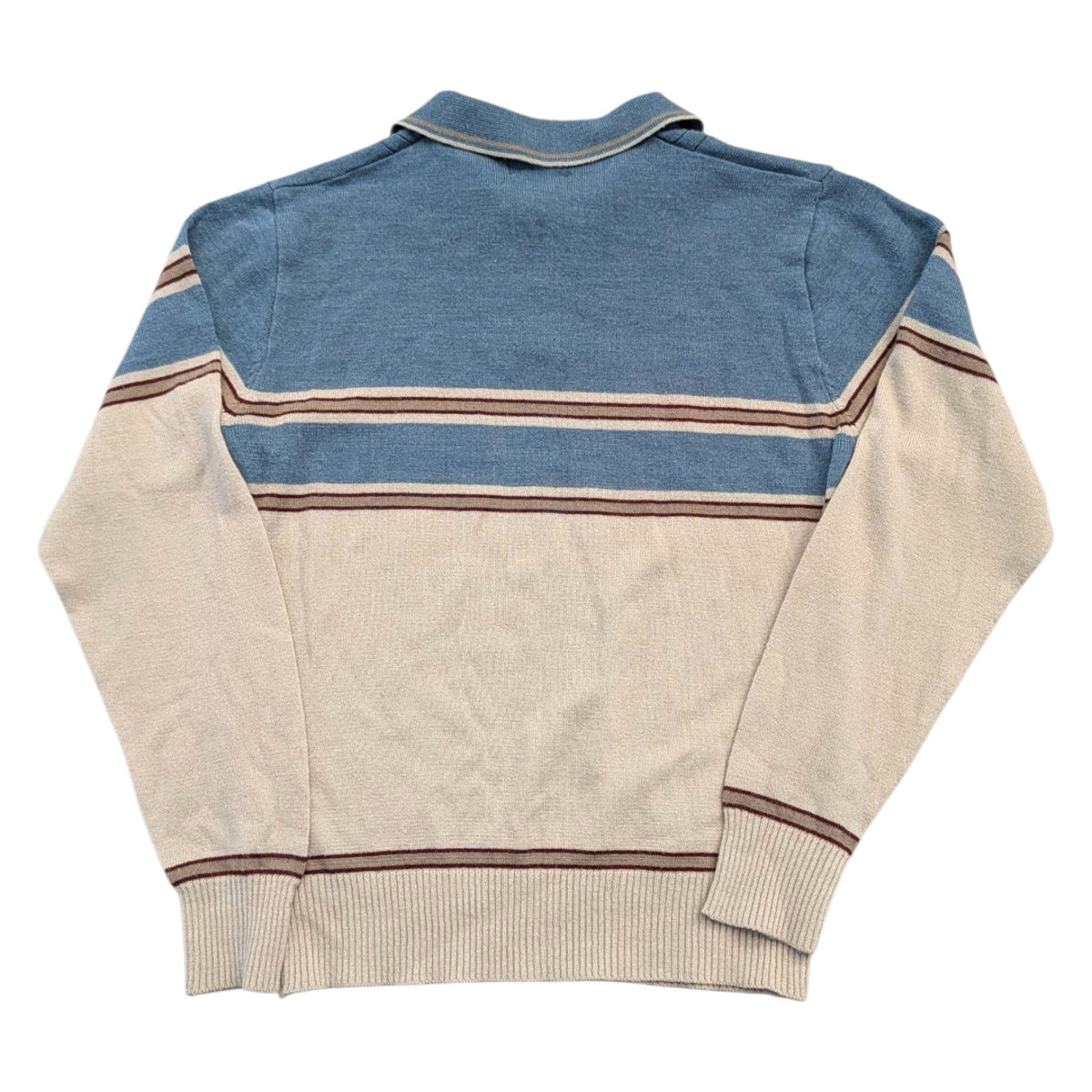 70s Striped Knit Polo Sweater