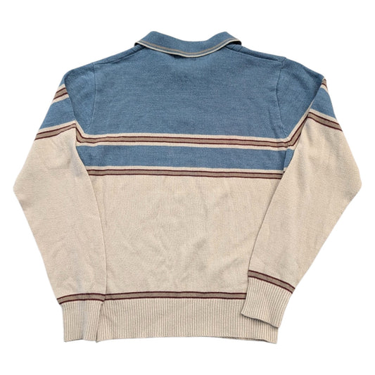 70s Striped Knit Polo Sweater