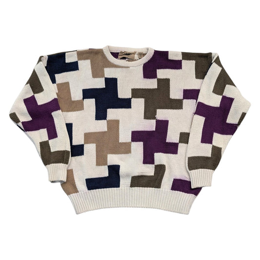 80s Saratoga Geometric Knit Sweater