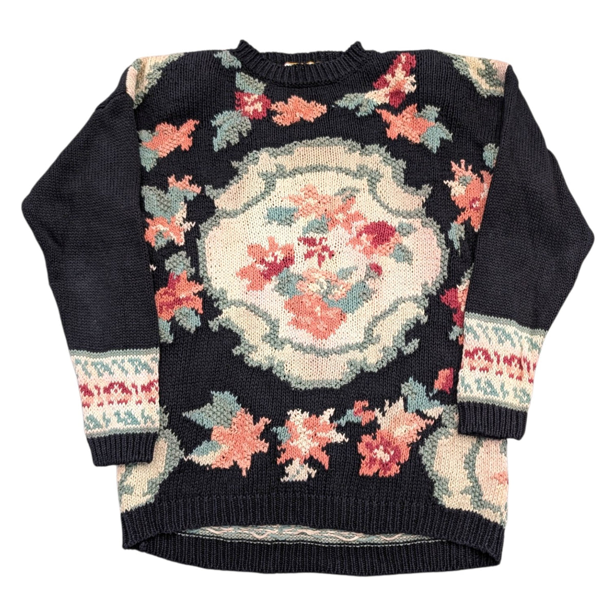 90s Women's Heirloom Collectibles Floral Knit Sweater