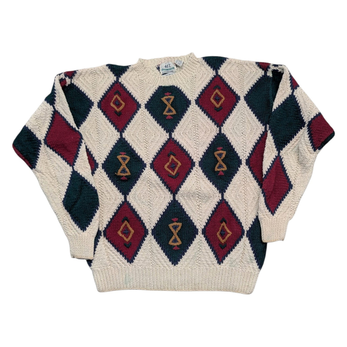 90s Van Heusen Argyle Knit Crewneck Sweater