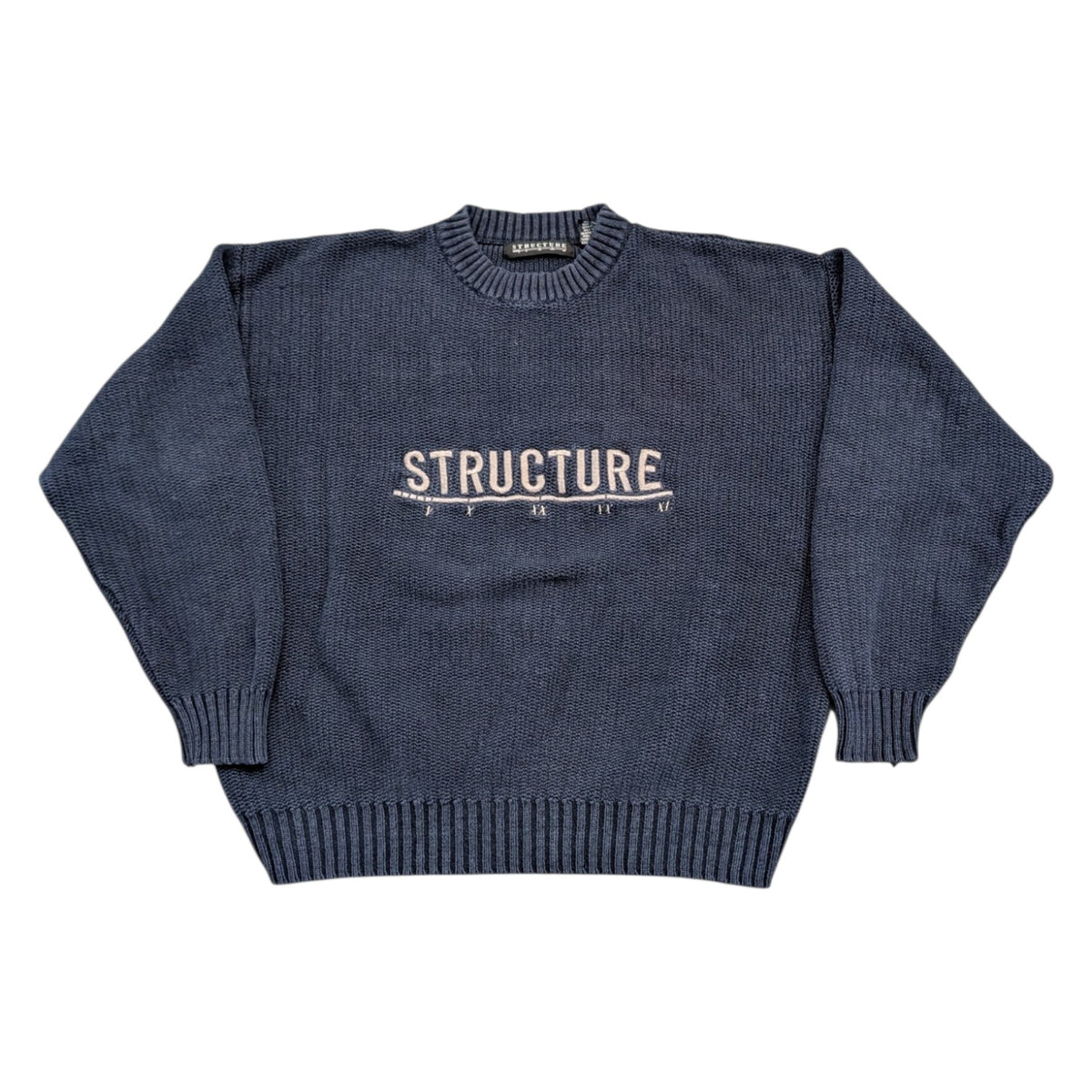 90s Structure Logo Knit Crewneck Sweater