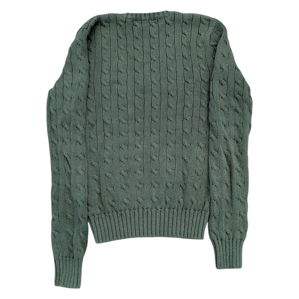 90s Women's Ralph Lauren Cable Knit V Neck Sweater