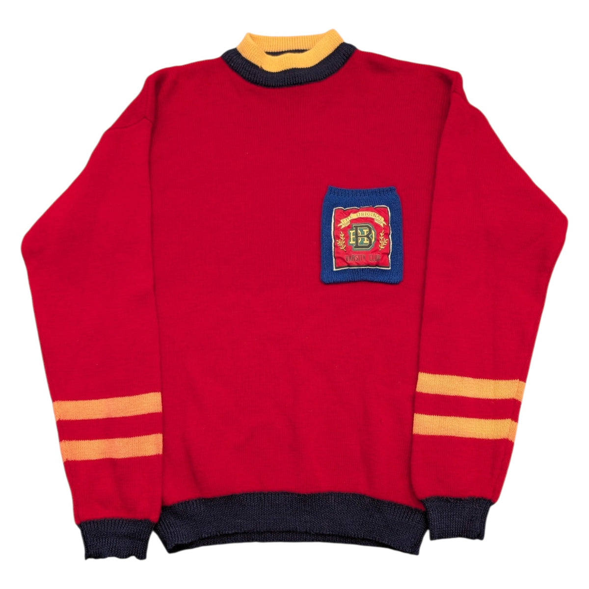 80s B.D. Baggies Varsity Club Knit Sweater