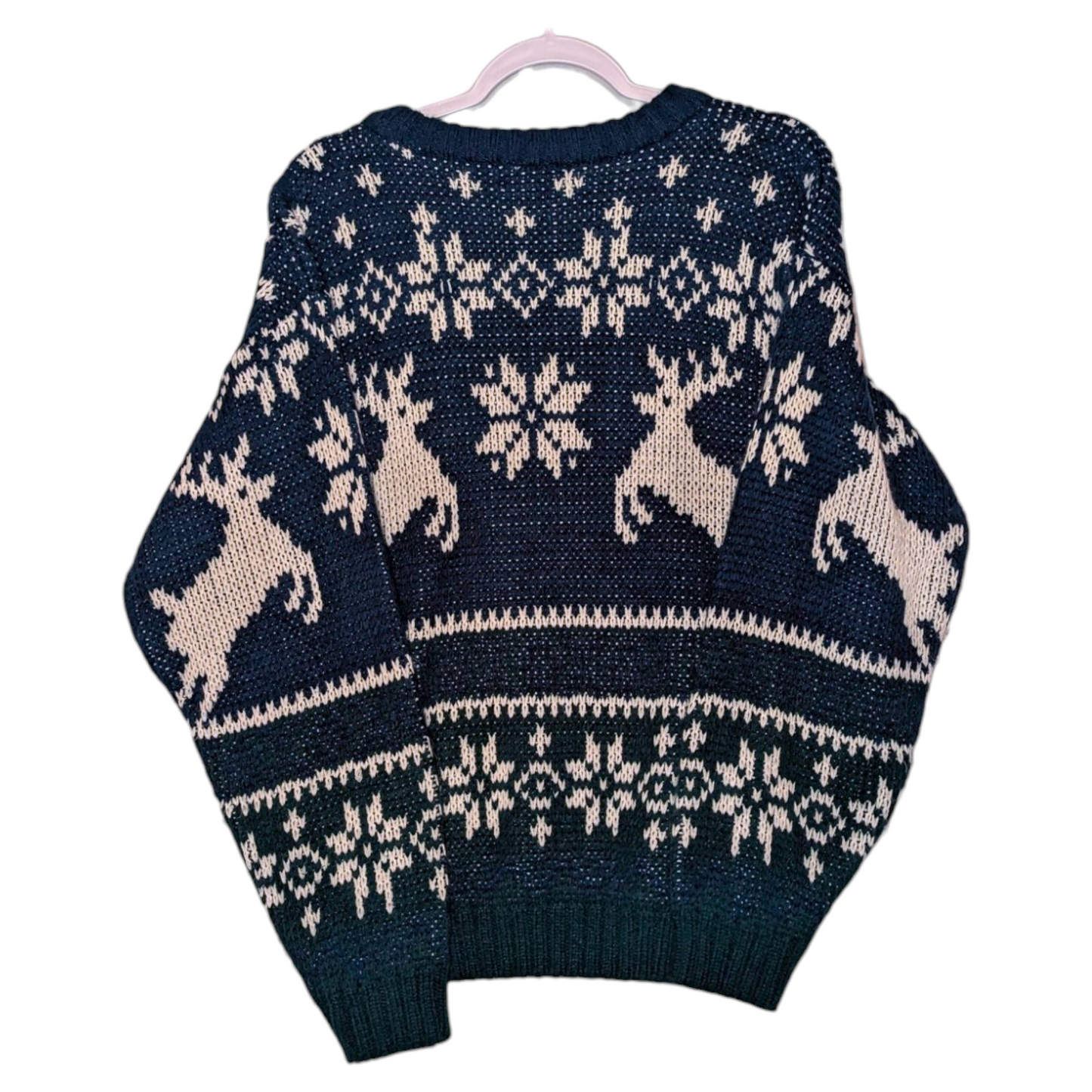 90s Knit Reindeer and snowflake sweater