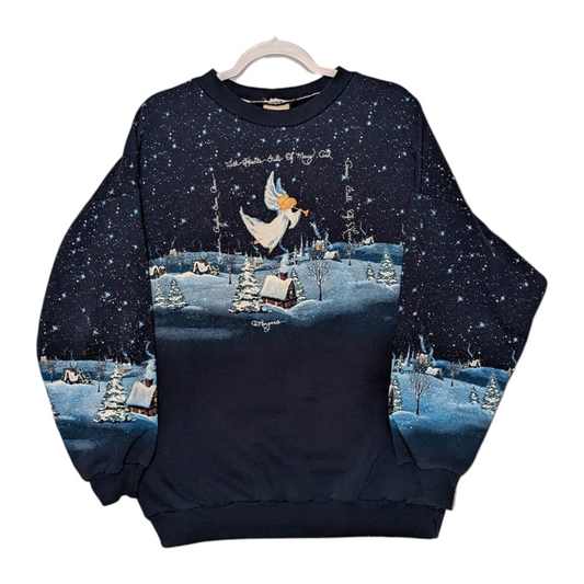 90s Angel Christmas AOP Crewneck sweatshirt