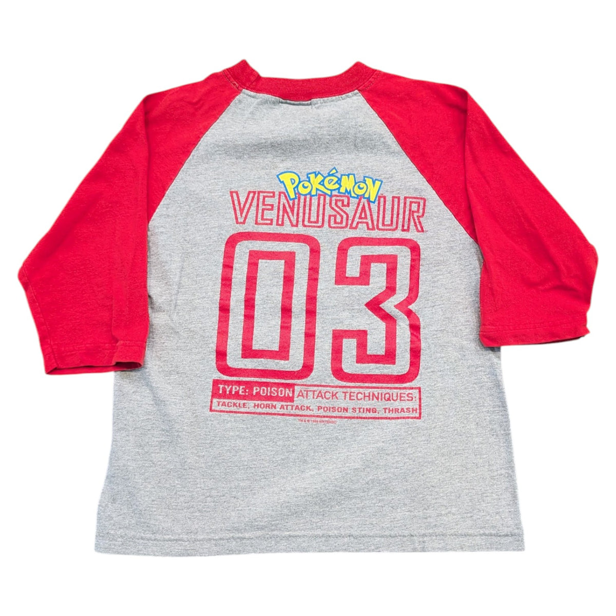 1999 Youth Venusaur Sports Series 3/4 Sleeve Pokémon T-shirt