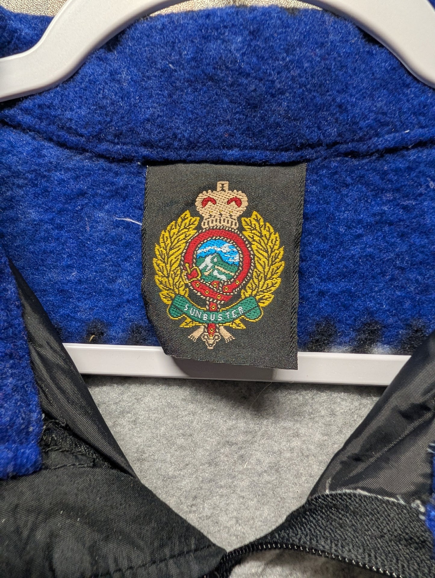 90s Sunbuster Abstract Pattern Fleece Zip Up Vest