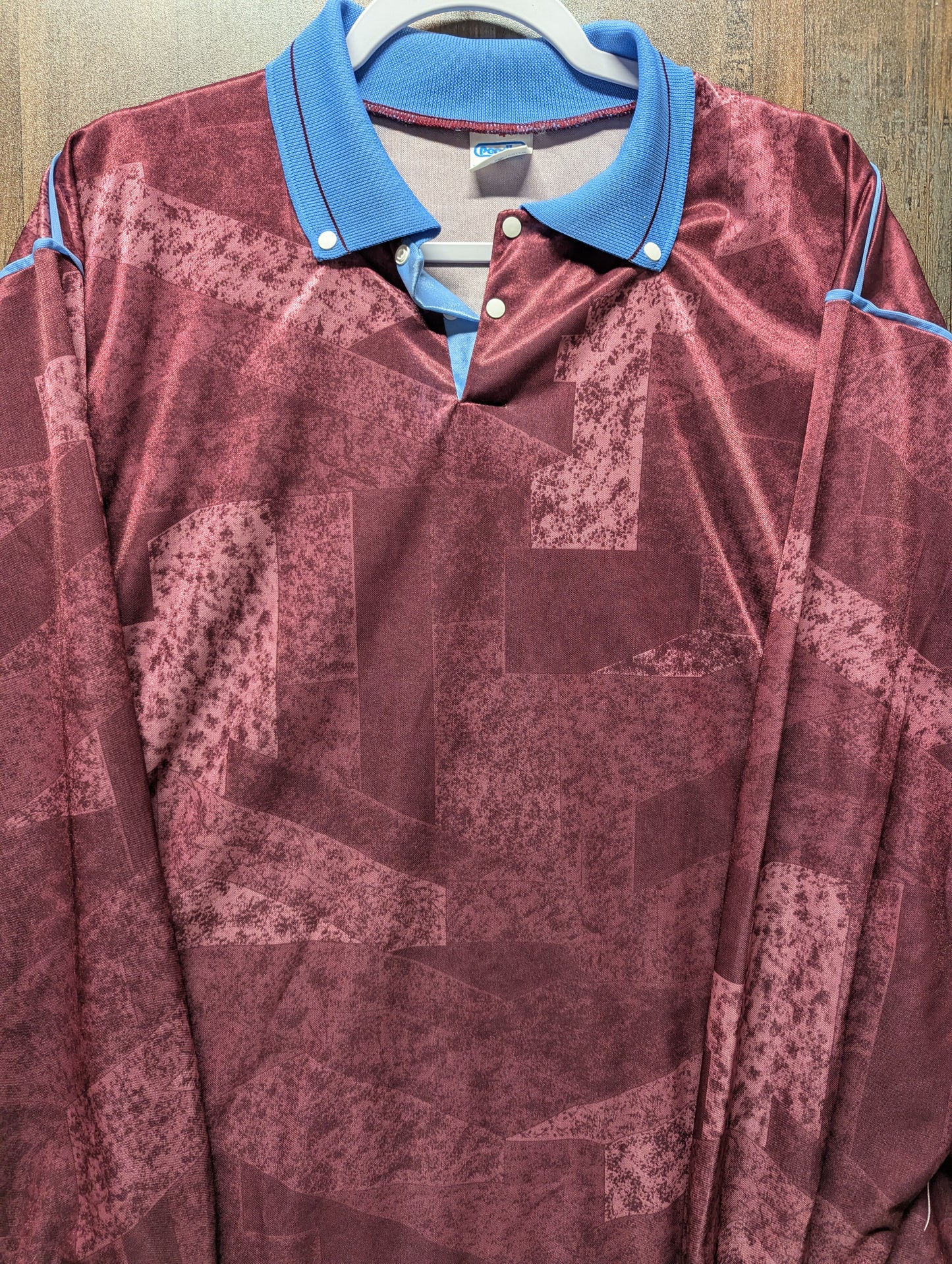 90s Pendle Satin Long Sleeve Soccer Jersey