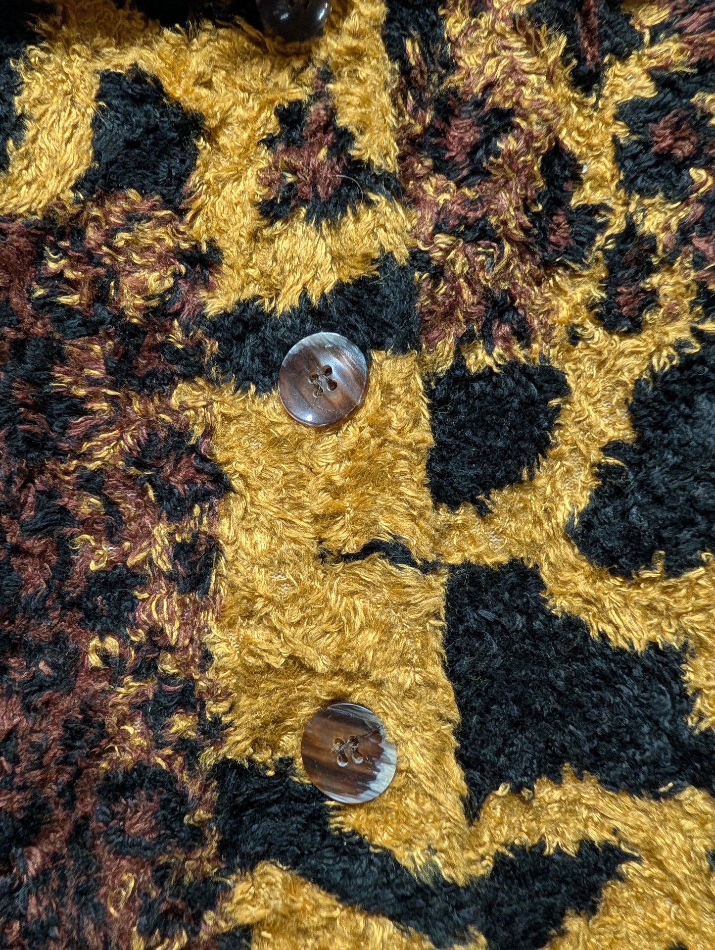 80s Cache Leopard Print Furry Women's Button Up