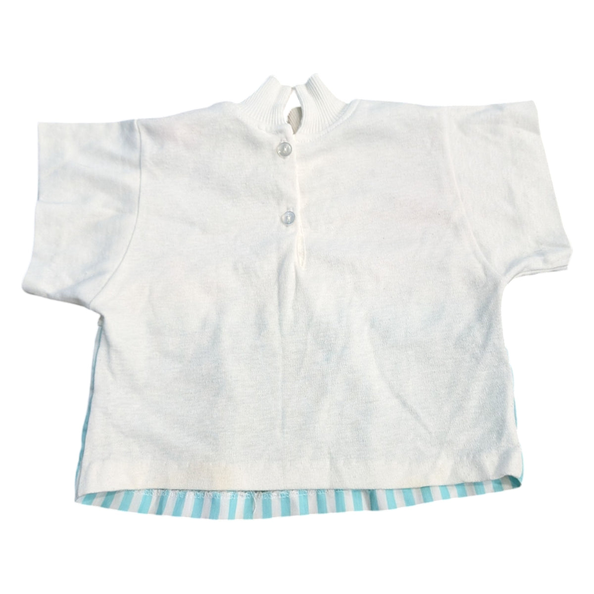 80s/90s Youth Solid and Striped with Polka Dot Pocket T Shirt