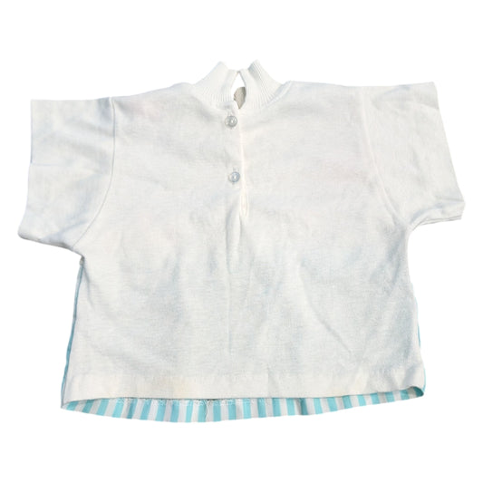 80s/90s Youth Solid and Striped with Polka Dot Pocket T Shirt