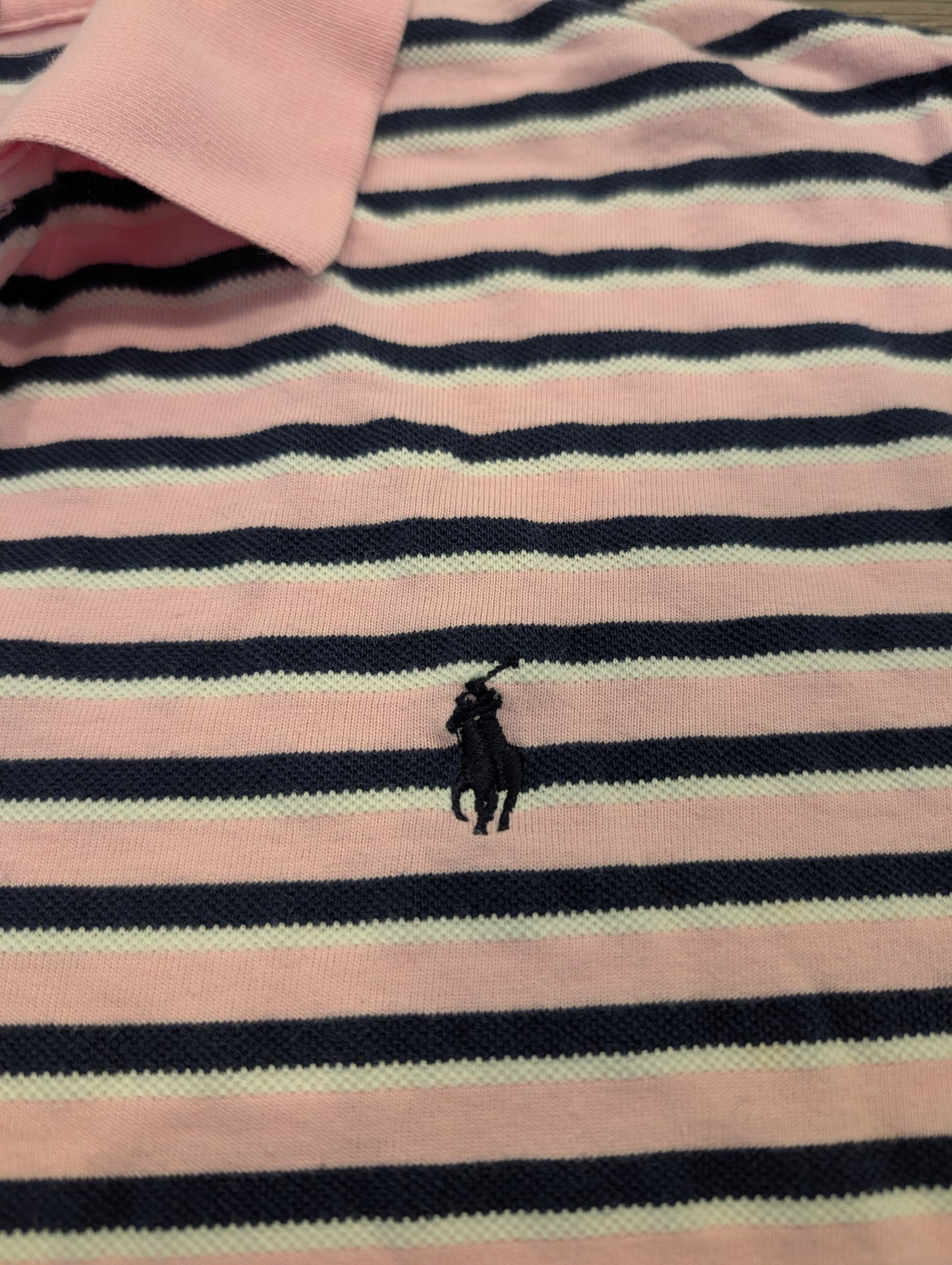 90s Ralph Lauren Pink with Stripes Polo Shirt