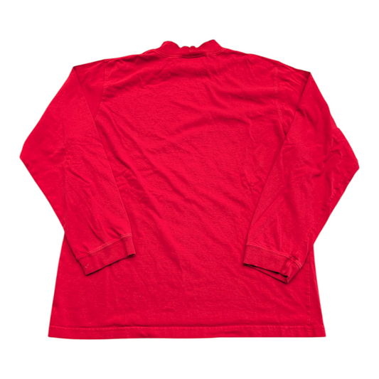 90's Red Mock Neck Adidas Longsleeve T shirt