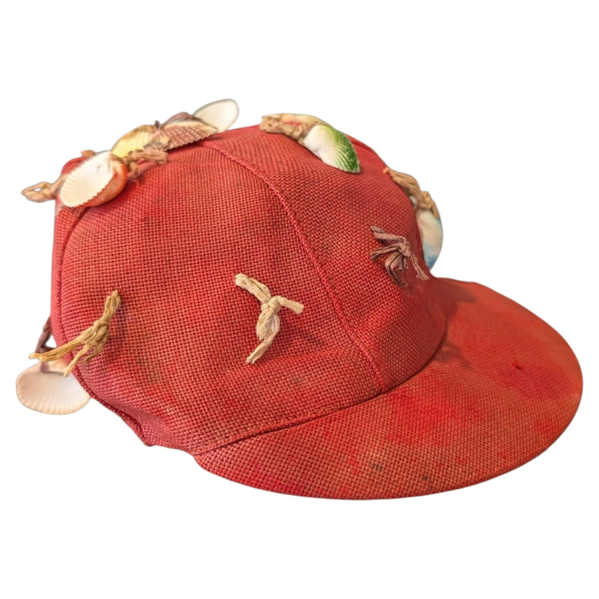 40s/50s Linen Short Brim Seashell Novelty Hat
