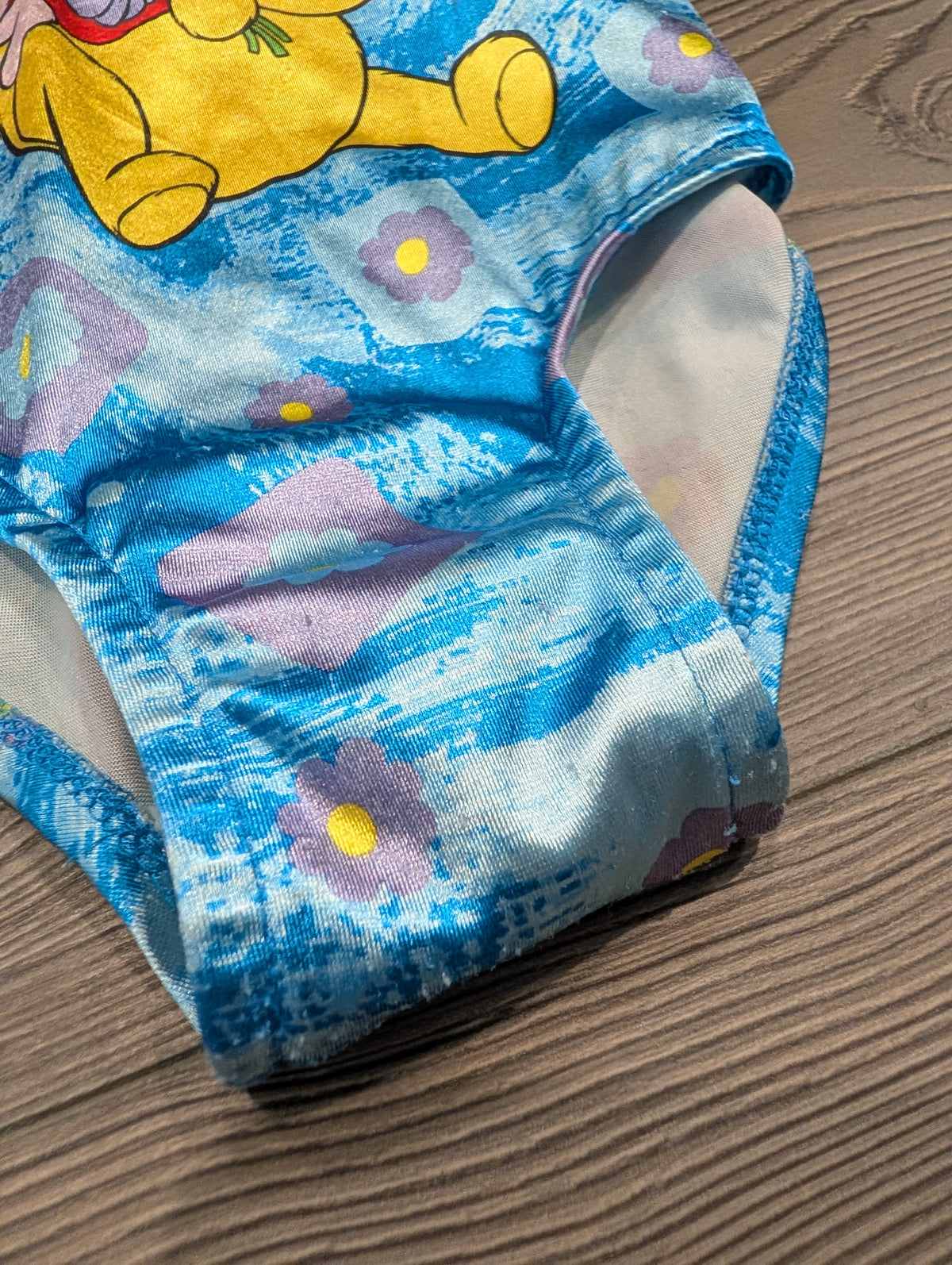 90s Youth Silky Winnie the Pooh and Piglet with AOP Flowers Bathing Suit