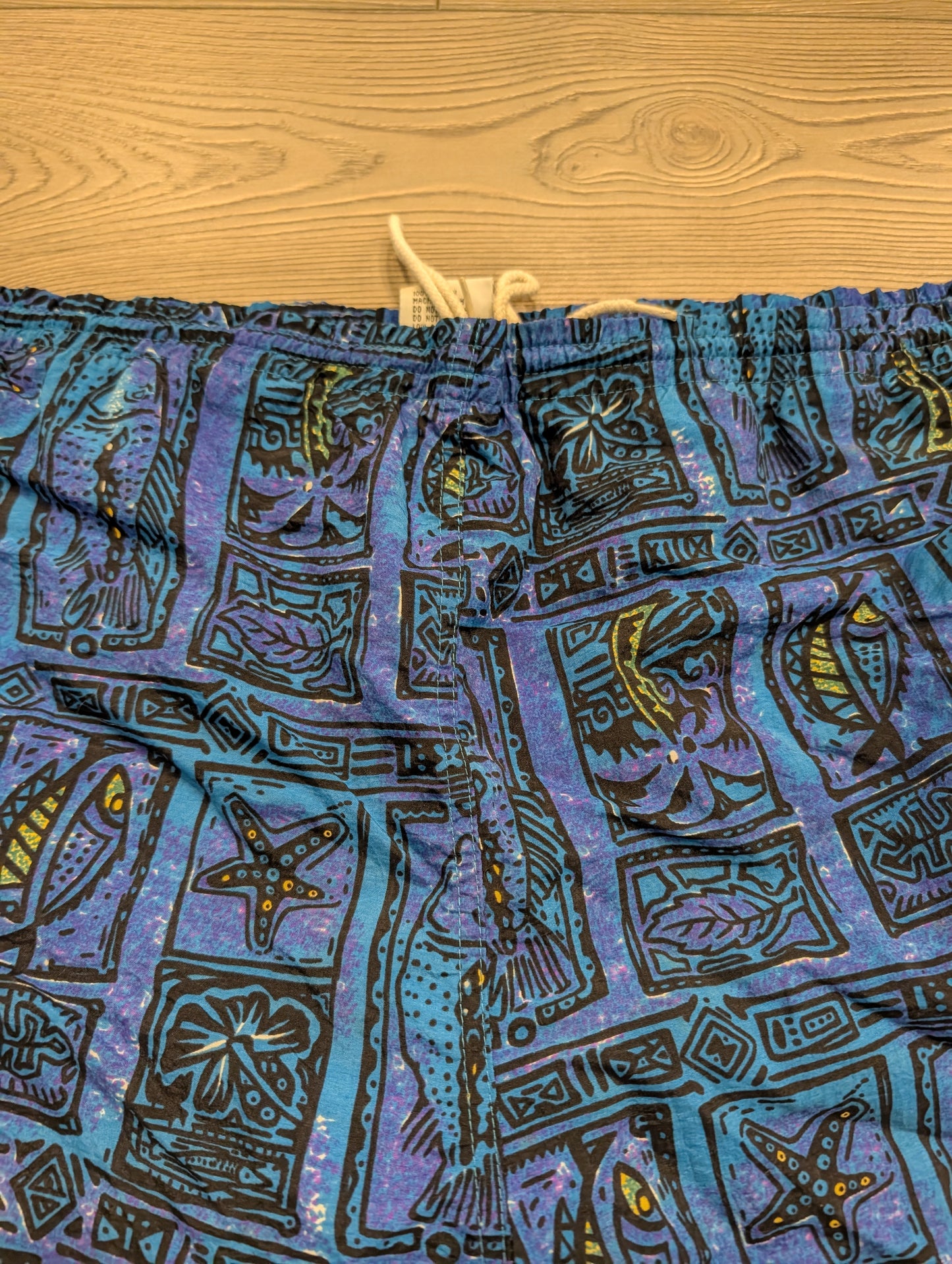 80s/90s AOP Pacific Tribal Patterned Swim Shorts