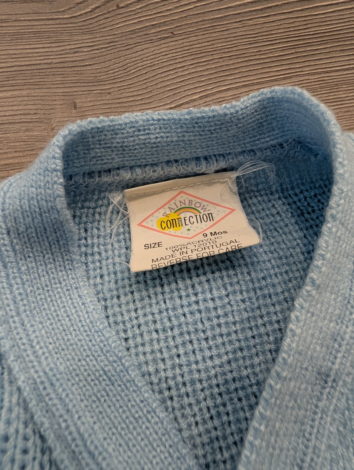 90s Youth Baby Blue Knit Cardigan Sweater