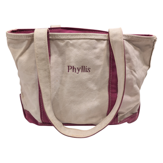 90's Purple LLBean Canvas Boat and Tote with Long Handles