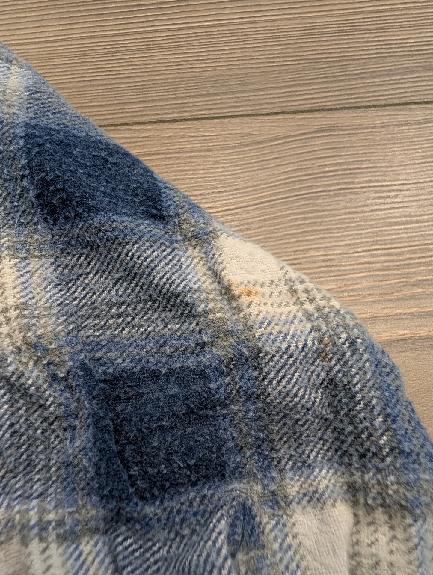 90s Youth AOP Blue Plaid Button-up Flannel
