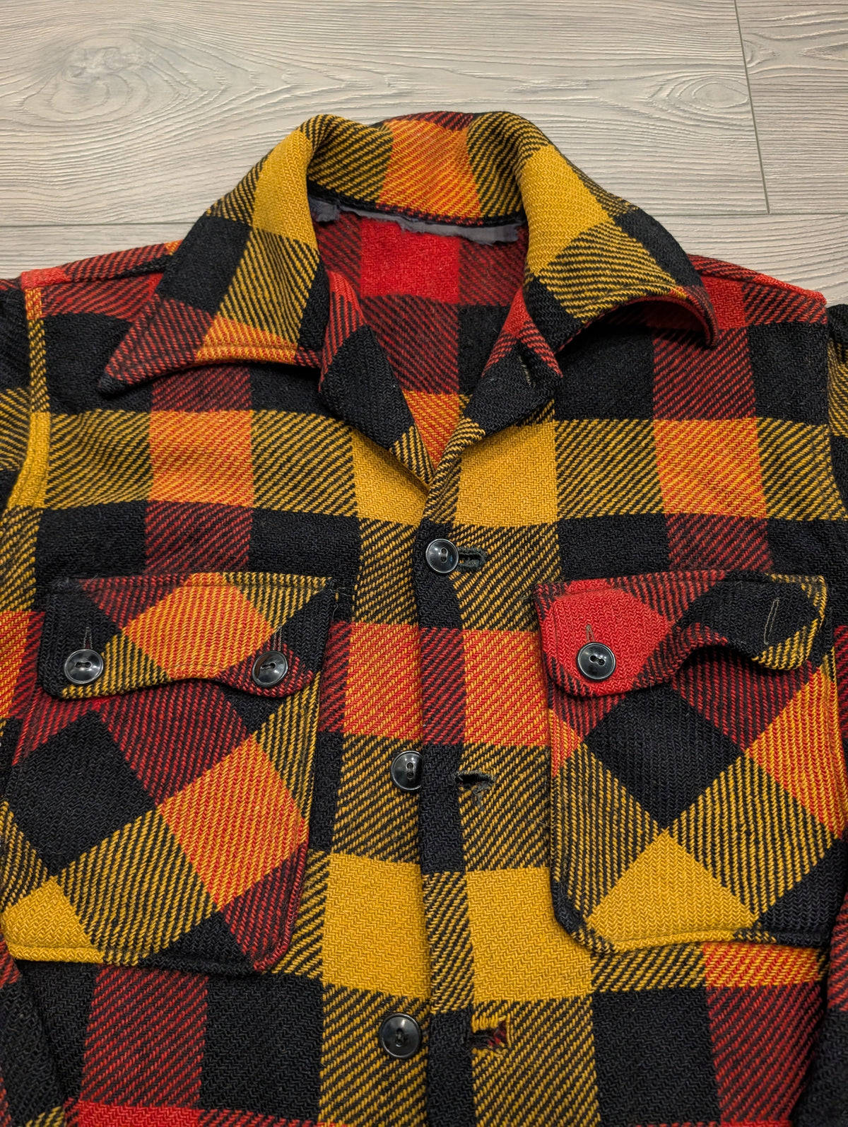 40s/50s Heavyweight Wool Plaid Shirt Jacket