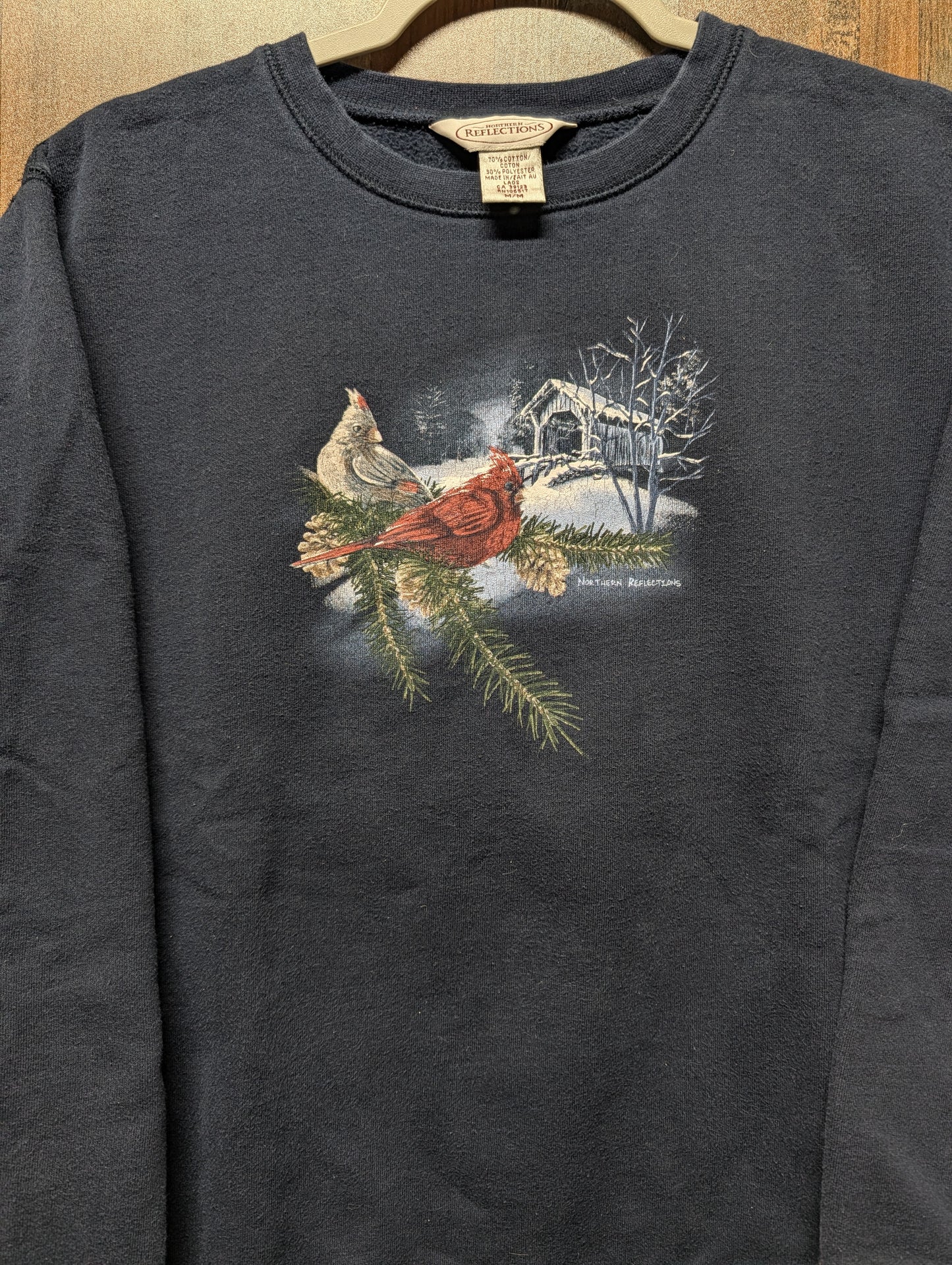 Y2K Cardinal Winter Bridge Northern Reflections Crewneck Sweatshirt
