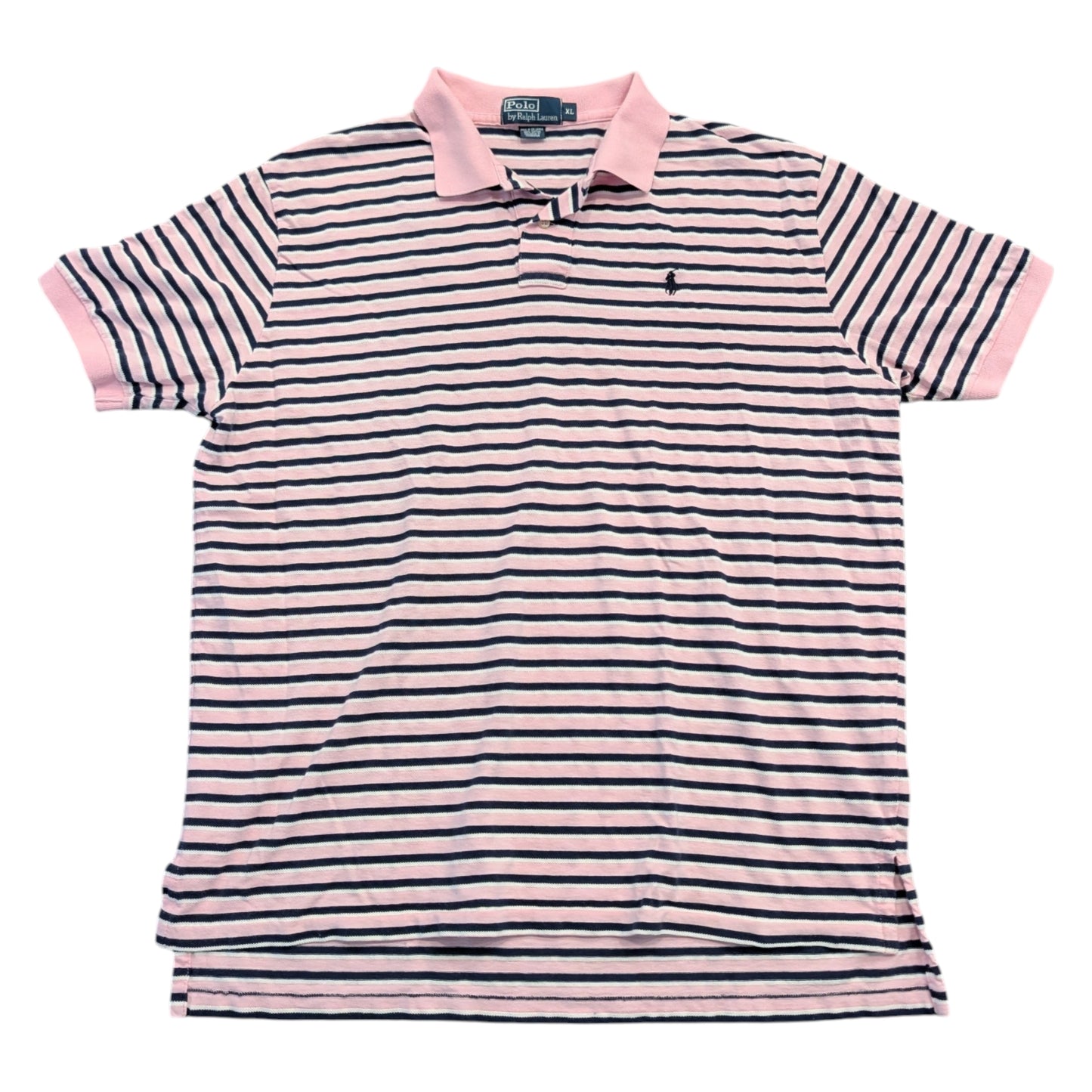 90s Ralph Lauren Pink with Stripes Polo Shirt