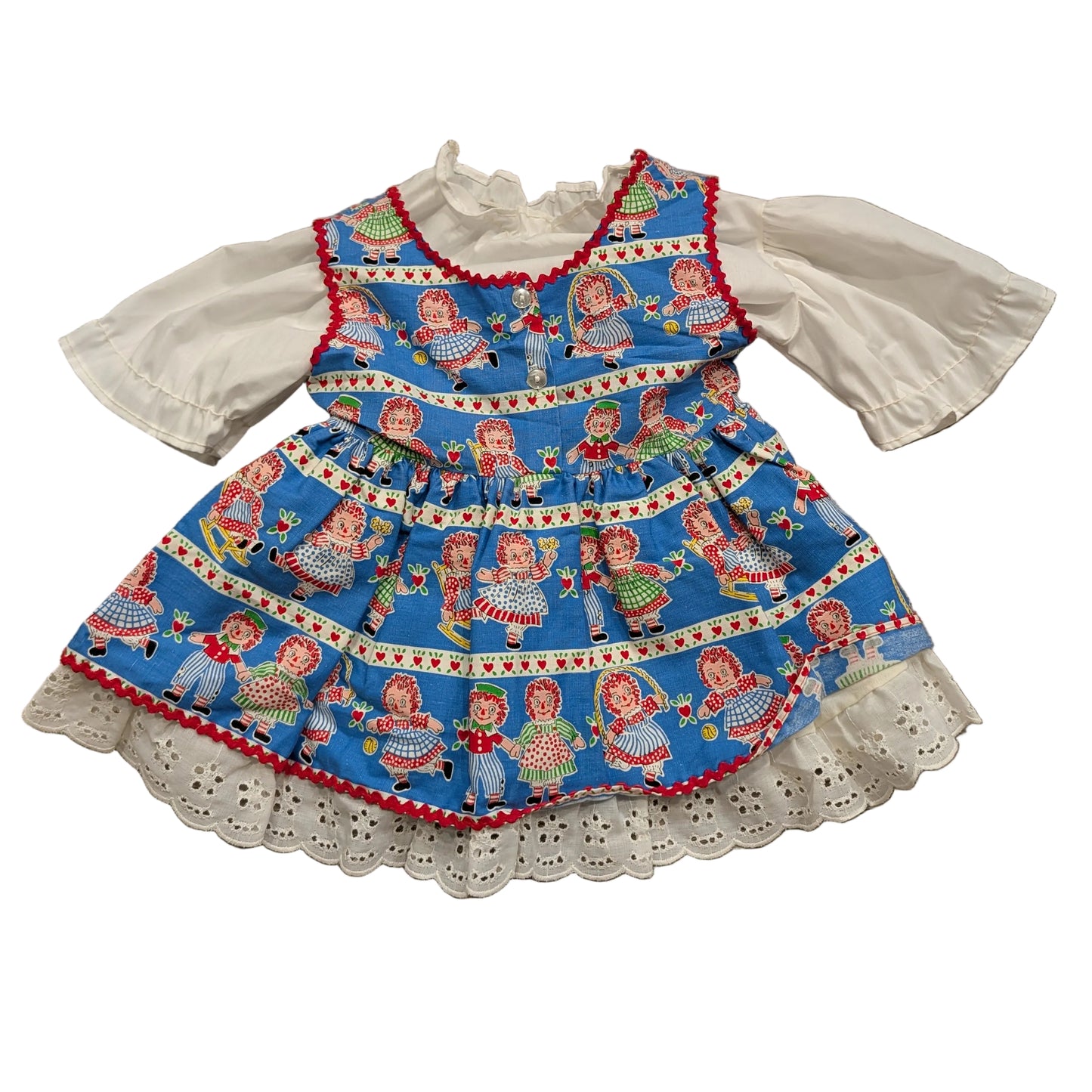1971 Youth AOP Raggedy Ann & Andy Exclusive Baby Doll Girls Dress