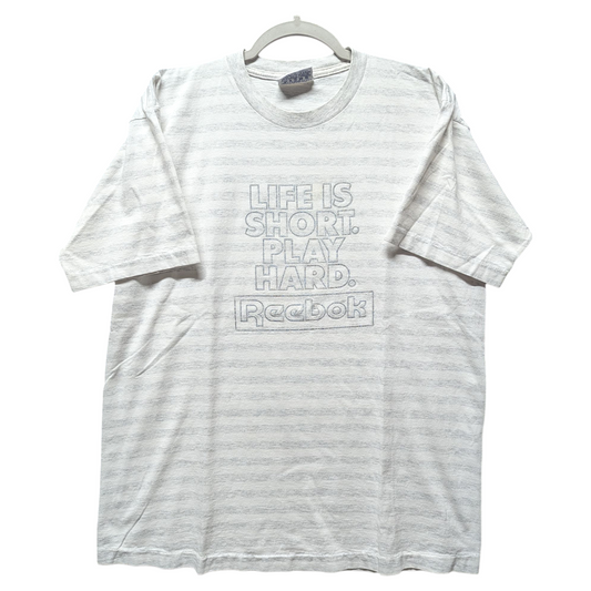 90s Reebok Life is Short Play Hard t shirt