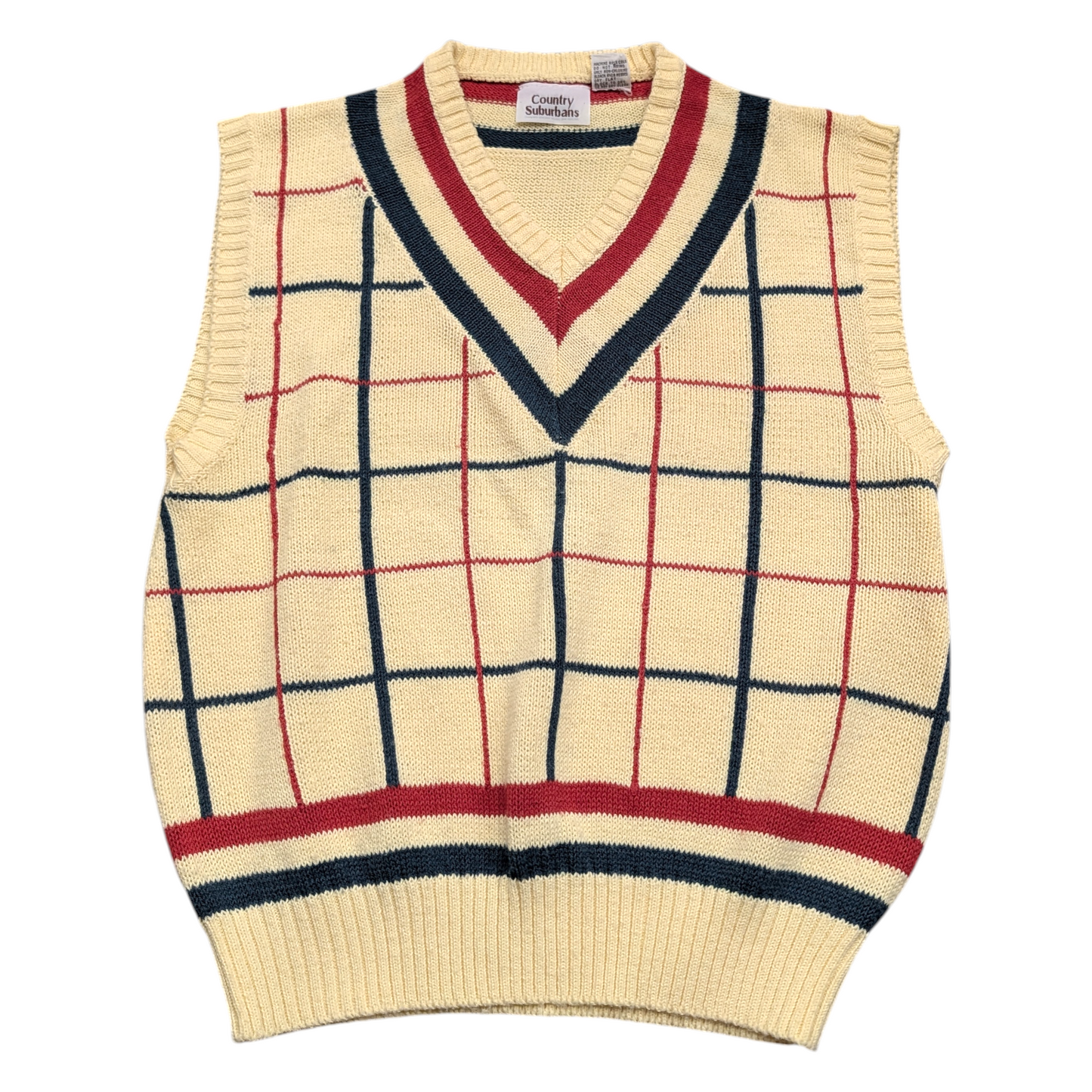 80's Yellow V Neck Sweater Vest