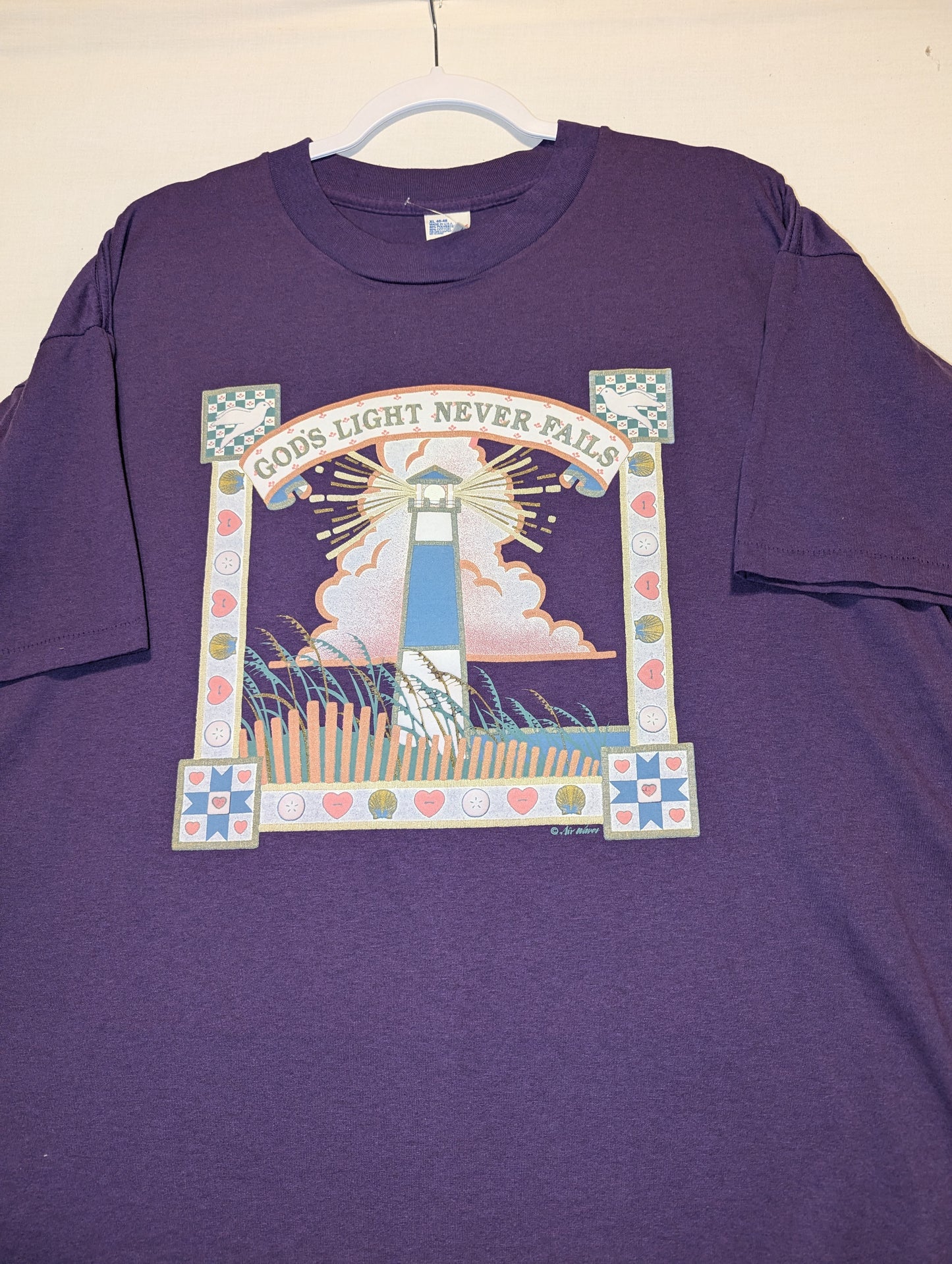 80s Gods Light Never Fails Lighthouse t shirt