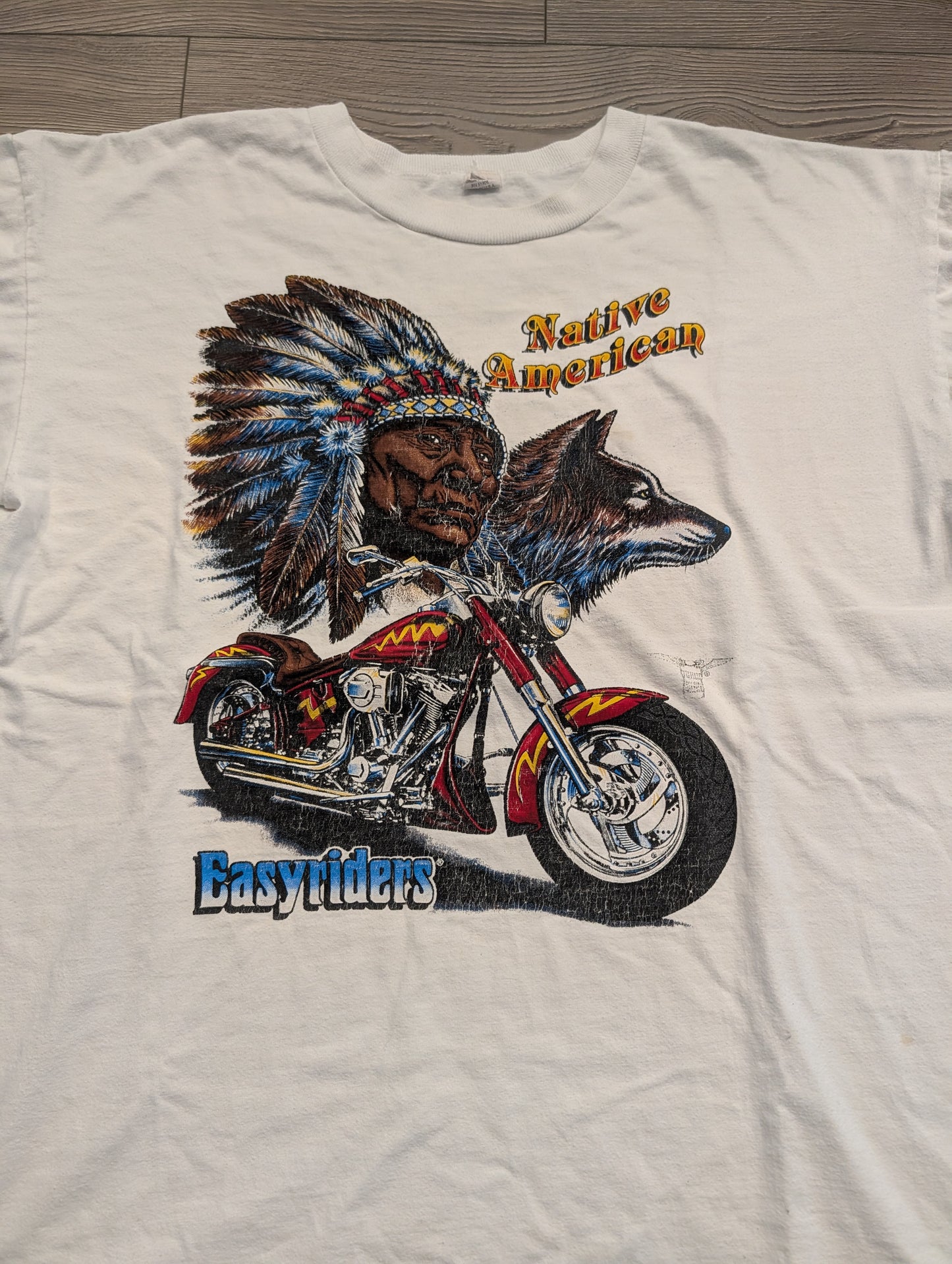 90s Native American Easyriders Biker T shirt