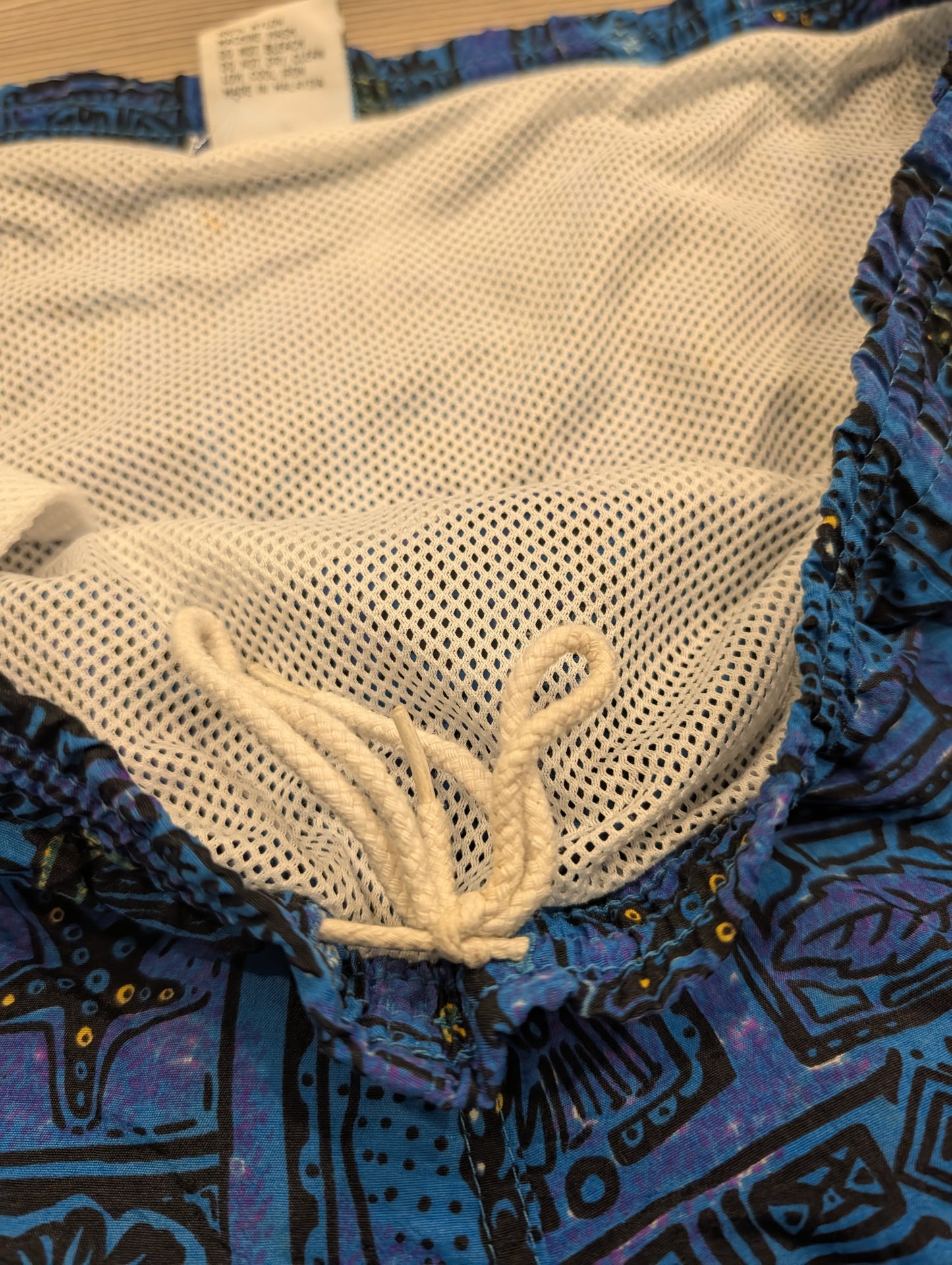 80s/90s AOP Pacific Tribal Patterned Swim Shorts